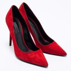 Alexander Wang Red Suede Pointed Toe Pumps Size 38