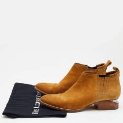 Alexander Wang Mustard Suede Cut Out Kori Ankle Booties Size 38