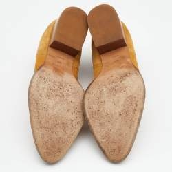 Alexander Wang Mustard Suede Cut Out Kori Ankle Booties Size 38