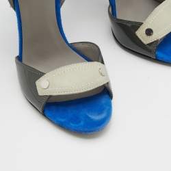 Pre Owned صندل أليكساندر وانغ كلوي جلد وحافة جلد سالمون بيج / وردي سير كاحل مقاس 39 