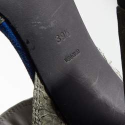 Pre Owned صندل أليكساندر وانغ كلوي جلد وحافة جلد سالمون بيج / وردي سير كاحل مقاس 39 