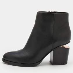 Alexander Wang Black Leather Gabi Ankle Length Boots Size 36