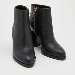 Alexander Wang Black Leather Gabi Ankle Length Boots Size 36