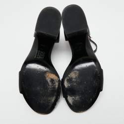 Alexander Wang Black Leather Abby Ankle-Strap Block Heel Sandals Size 39
