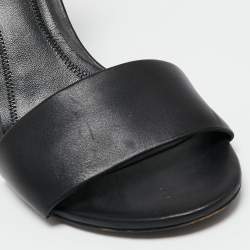 Alexander Wang Black Leather Abby Ankle-Strap Block Heel Sandals Size 39