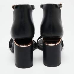 Alexander Wang Black Leather Abby Ankle-Strap Block Heel Sandals Size 39