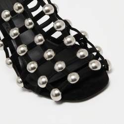 Alexander Wang Black Suede Studded Slide Sandals Size 37