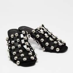 Alexander Wang Black Suede Studded Slide Sandals Size 37