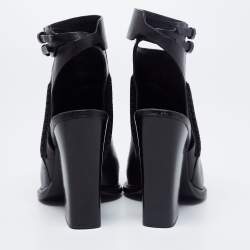 Alexander Wang Black Leather Dasha Ankle Boots Size 37