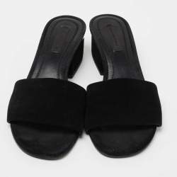 Pre Owned Alexander Wang Black Suede Lou Slide Sandals Size 36