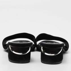 Pre Owned Alexander Wang Black Suede Lou Slide Sandals Size 36