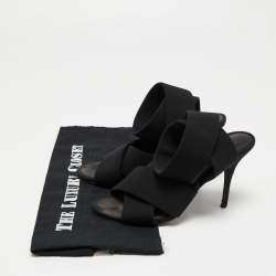 Alexander Wang Black Canvas Ankle Wrap Sandals Size 36