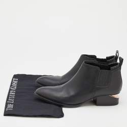 Alexander Wang Black Leather Gabi Ankle Length Boots Size 38