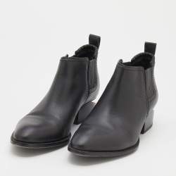 Alexander Wang Black Leather Gabi Ankle Length Boots Size 38