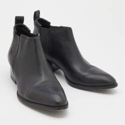 Alexander Wang Black Leather Gabi Ankle Length Boots Size 38