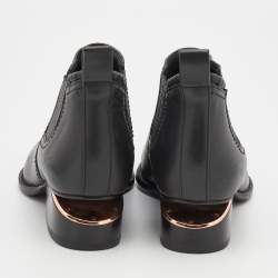 Alexander Wang Black Leather Gabi Ankle Length Boots Size 38