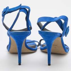 Alexander Wang Royal Blue Suede Antonia Ankle Strap Sandals Size 41