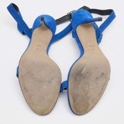 Alexander Wang Royal Blue Suede Antonia Ankle Strap Sandals Size 41