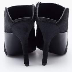 Alexander Wang Black Calf Hair Miranda Pointed Toe Mules Size 37