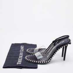 Alexander Wang Black/Transparent Suede and PVC Nova Slingback Sandals Size 37