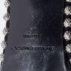 Alexander Wang Black/Transparent Suede and PVC Nova Slingback Sandals Size 37