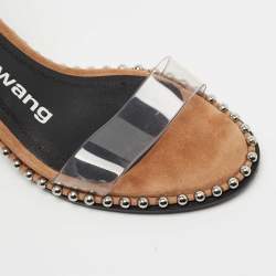 Alexander Wang Beige Suede and PVC Nova Slingback Sandals Size 37