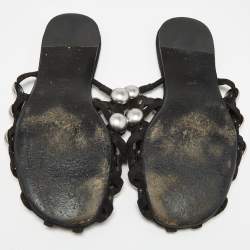 Alexander Wang Black Satin Amelia Mule Flats Size 36.5