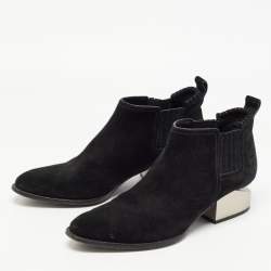 Alexander Wang Black Suede Gabi Ankle Boots Size 39