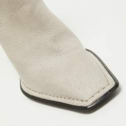 Alexander Wang Light Grey Leather Lane Ankle Boots Size 38.5
