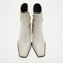 Alexander Wang Light Grey Leather Lane Ankle Boots Size 38.5