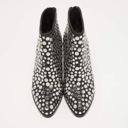 Alexander Wang Black Studded Leather Gabi Ankle Booties Size 35.5