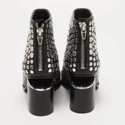 Alexander Wang Black Studded Leather Gabi Ankle Booties Size 35.5