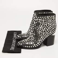 Alexander Wang Black Studded Leather Gabi Ankle Booties Size 35.5