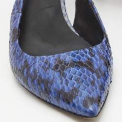Alexander Wang Blue/Black Python Leather Lera Ankle Strap Pumps Size 37