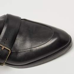 Alexander Wang Black Leather Double Cutout Monk Strap Loafers Size 38