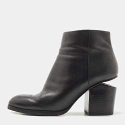 Alexander Wang Black Leather Cut Out Kori Ankle Boots Size 38.5