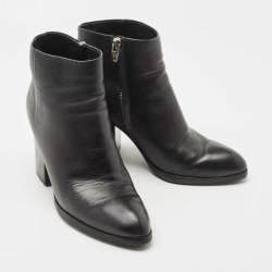 Alexander Wang Black Leather Cut Out Kori Ankle Boots Size 38.5