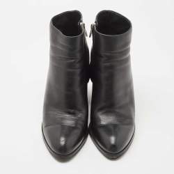 Alexander Wang Black Leather Cut Out Kori Ankle Boots Size 38.5