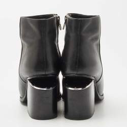 Alexander Wang Black Leather Cut Out Kori Ankle Boots Size 38.5