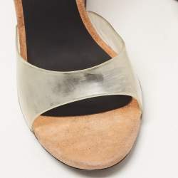 Alexander Wang Beige Suede and PVC Erika Wedge Sandals Size 38.5