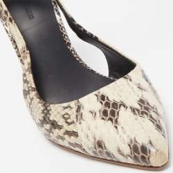 Alexander Wang Cream/Brown Python Leather Lera Ankle Strap Pumps Size 36