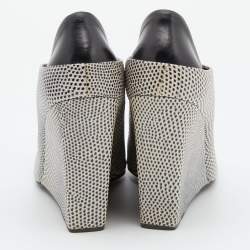 Alexander Wang Two Tone Embossed Lizard and Leather Alla Wedge Booties Size 40.5