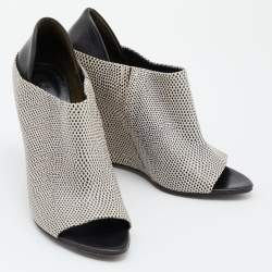 Alexander Wang Two Tone Embossed Lizard and Leather Alla Wedge Booties Size 40.5