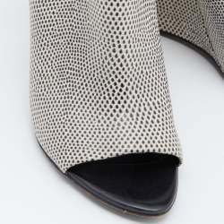 Alexander Wang Two Tone Embossed Lizard and Leather Alla Wedge Booties Size 40.5