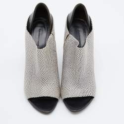 Alexander Wang Two Tone Embossed Lizard and Leather Alla Wedge Booties Size 40.5