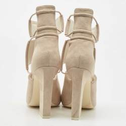 Alexander Wang Light Grey Nubuck Leather Mackenzie Cut Out Booties Size 39