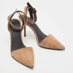 Alexander Wang Light Brown Nubuck Leather Lovisa Ankle Wrap Pumps Size 38.5