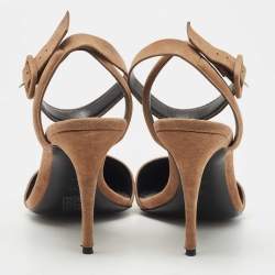 Alexander Wang Light Brown Nubuck Leather Lovisa Ankle Wrap Pumps Size 38.5