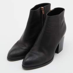 Pre Owned Alexander Wang Black Leather Gabi Ankle Booties Size 39.5