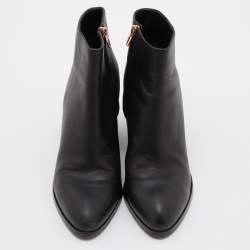 Pre Owned Alexander Wang Black Leather Gabi Ankle Booties Size 39.5